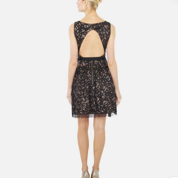 BCBGMaxazria Katarina Lace Sequined Cocktail Party Dress Size 2 - Picture 2 of 9